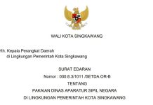 SE Pakaian Dinas ASN Di Lingkungan Pemerintah Kota Singkawang