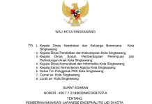 Surat Edaran Pemberian Imunisasi Japanese Encephalitis Di Kota Singkawang