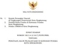 SURAT EDARAN PENATAAN JALUR PEJALAN KAKI DI KAWASAN PUSAKA KOTA SINGKAWANG
